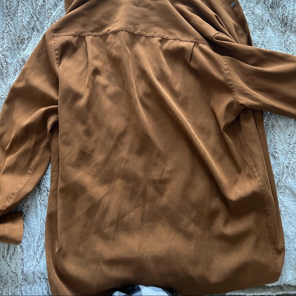 Brown polyester Alfani button down - Picture 2 of 4